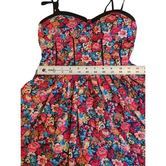 Band of Gypsies floral corset style fit & flare dress with adjustable straps XS - Picture 4 of 9